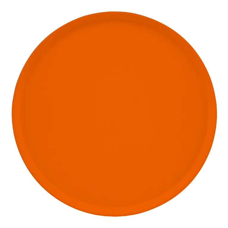 Cambro 1950222 I Camtray Round Tray I 19 1/2" (495 mm) Low Profile I Orange Pizazz I Case of 12