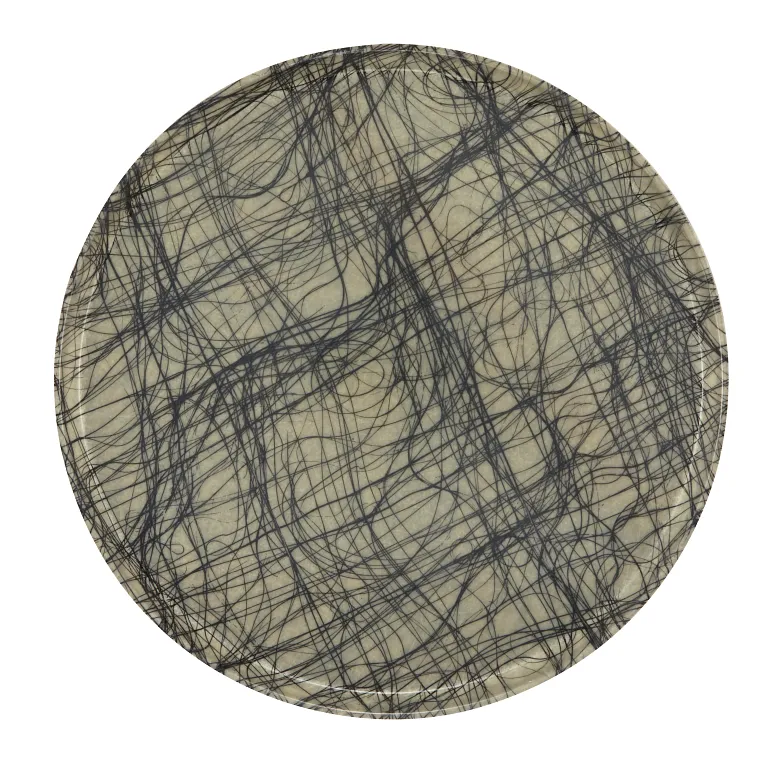 Cambro 1950277 I Camtray Round Tray I 19 1/2" (495 mm) Low Profile I Swirl Gray I Case of 12
