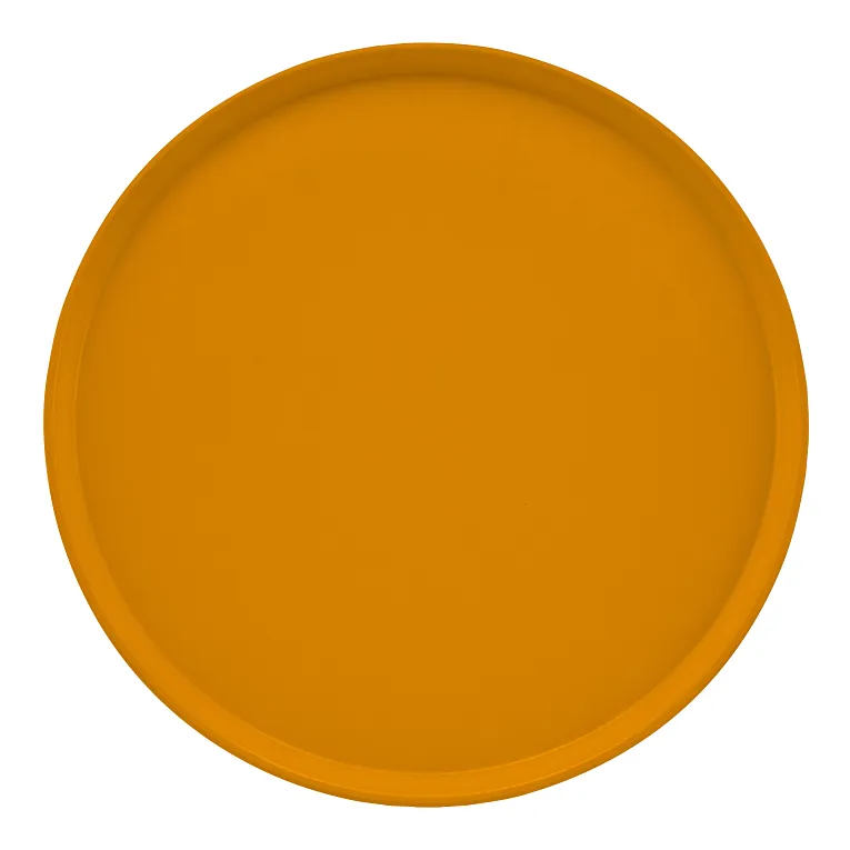 Cambro 1950504 I Camtray Round Tray I 19 1/2" (495 mm) Low Profile I Mustard I Case of 12