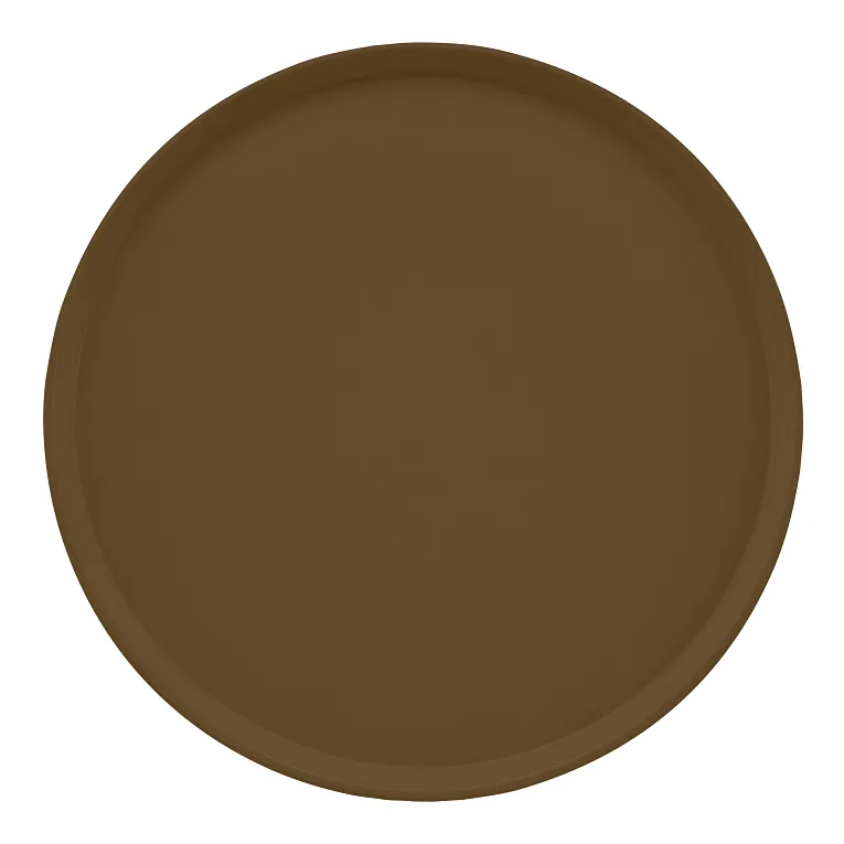 Cambro 1950513 I Camtray Round Tray I 19 1/2" (495 mm) Low Profile I Bayleaf Brown I Case of 12