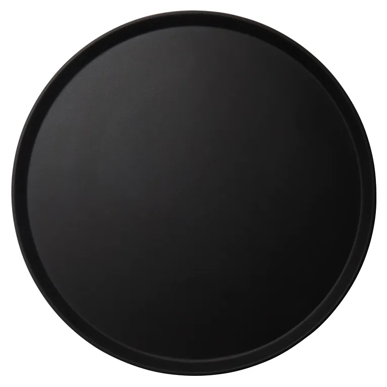 Cambro 1950CT110 I Camtread Round - Low Profile Shape Trays I 19" (49.5 cm) I Black I Case of 12