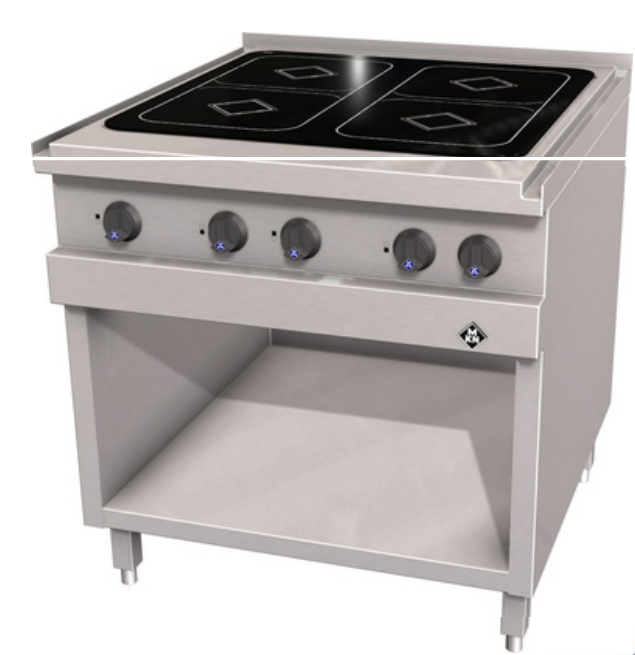 MKN 2023405 | Electric Ceramic Range | with 4-Zone Hob | Vitro 2 x 270 Optima 850 | Cooking Range