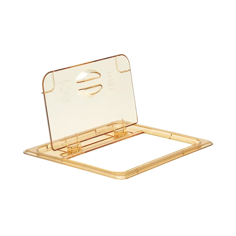 Cambro 20HPCHN150 I GN 1/2 High Heat H-Pan FlipLids I Amber I Case of 6