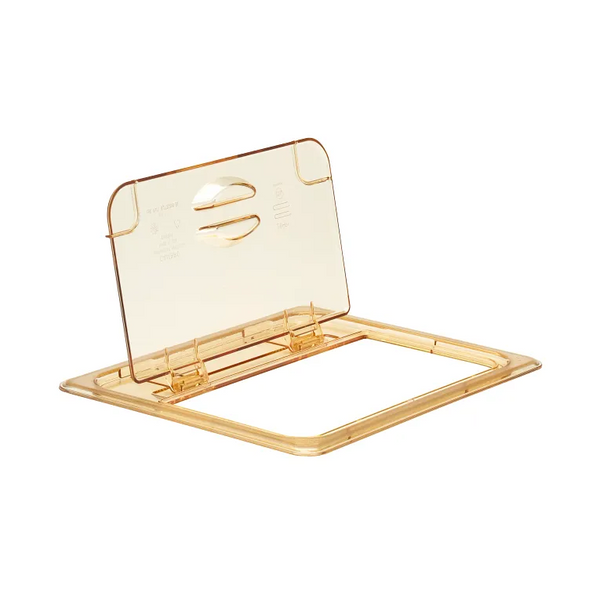 Cambro 20HPCHN150 I GN 1/2 High Heat H-Pan FlipLids I Amber I Case of 6