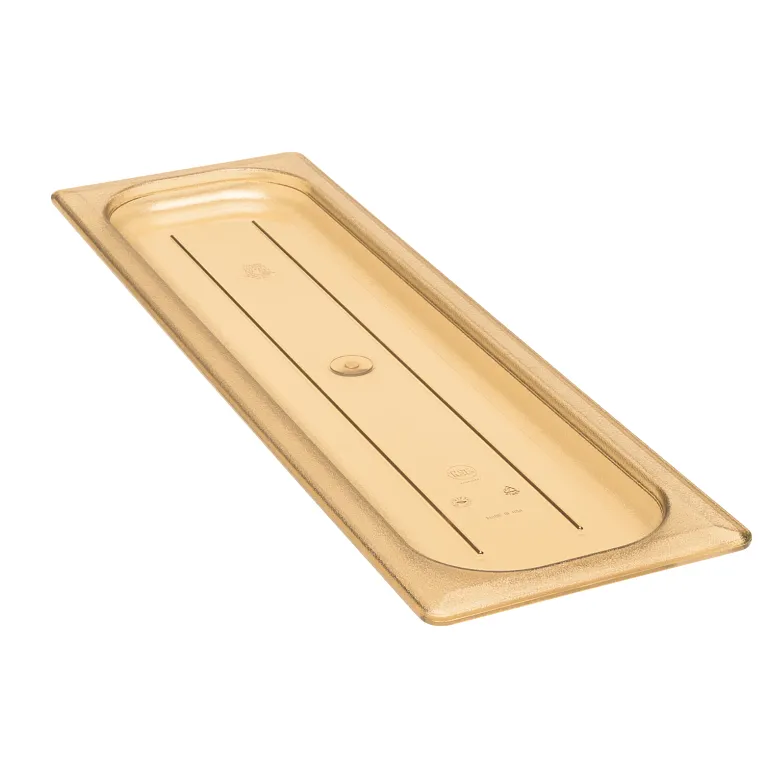 Cambro 20LPHPC150 I GN 2/4 High Heat H-Pan Lids I Flat Cover I Amber I Case of 6