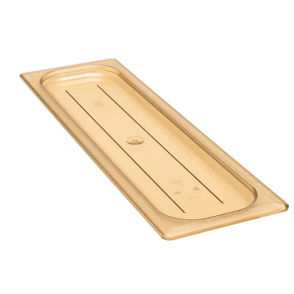 Cambro 20LPHPC150 I GN 2/4 High Heat H-Pan Lids I Flat Cover I Amber I Case of 6