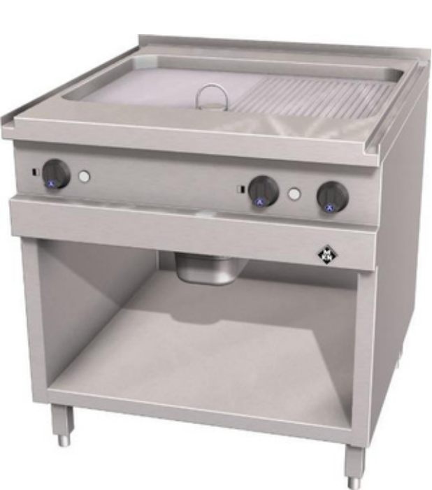 MKN 2121131A | Electric Griddle Plate | 2 Supra Half Ribbed | Optima 700MM | Griddle Plate