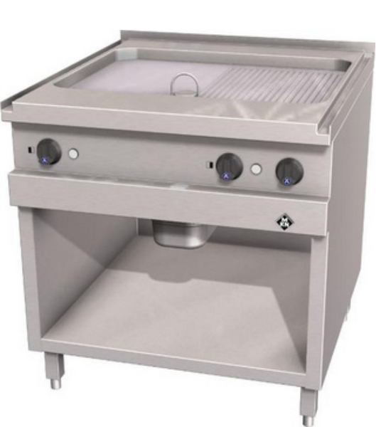 MKN 2121131A | Electric Griddle Plate | 2 Supra Half Ribbed | Optima 700MM | Griddle Plate
