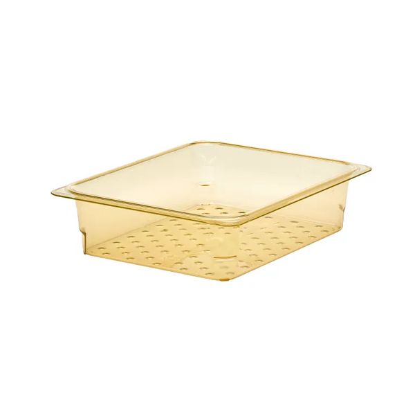 Cambro 23CLRHP150 I GN 1/2 H-Pan High Heat Colander Food Pans 76 mm Deep I Amber I Case of 6