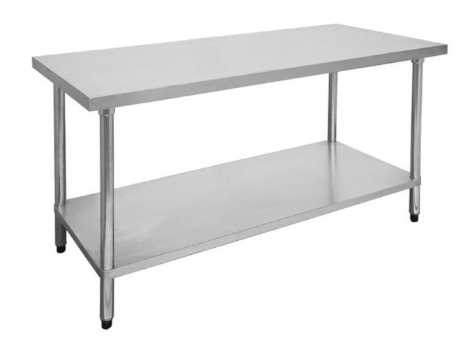 Stainless Steel Table, F.E.D, 2400-6-WB, Economic 304 Grade, Kitchen Work Table