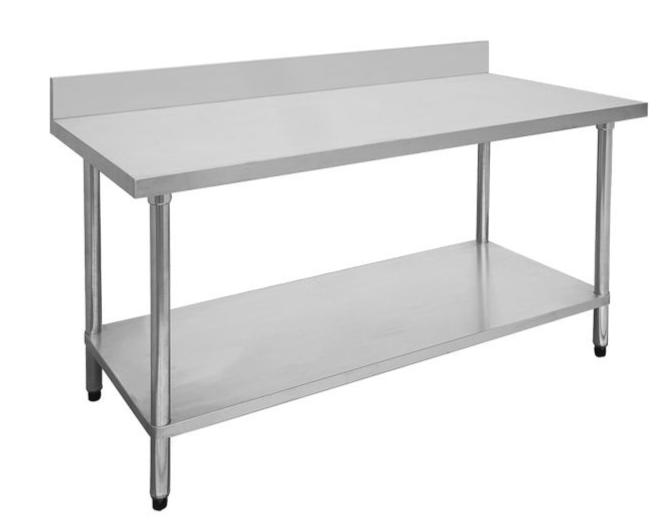 Stainless Steel Table, F.E.D, 2400-7-WBB, Economic 304 Grade, Kitchen Work Table, with Splashback