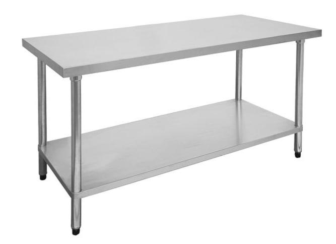 Stainless Steel Table, F.E.D, 2400-7-WB, Economic 304 Grade, Kitchen Work Table