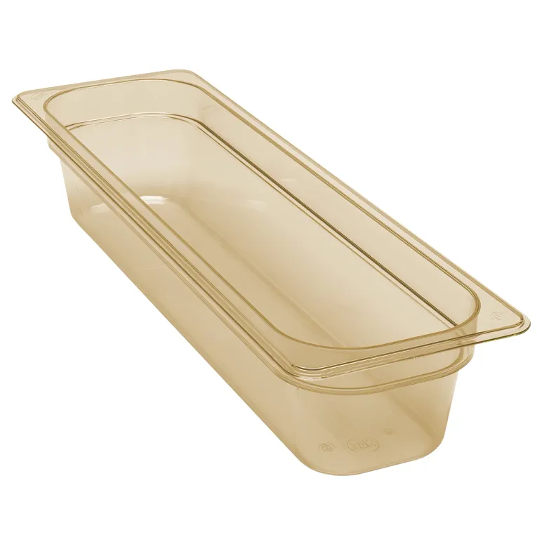 Cambro 24LPHP150 I GN 1/2 H-Pan High Heat Food Pans Half Size Long 100 mm Deep I 5L I Amber I Case of 6