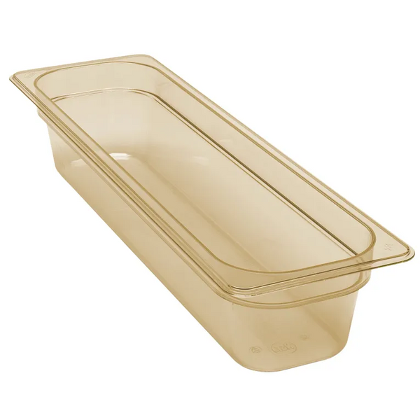 Cambro 24LPHP150 I GN 1/2 H-Pan High Heat Food Pans Half Size Long 100 mm Deep I 5L I Amber I Case of 6