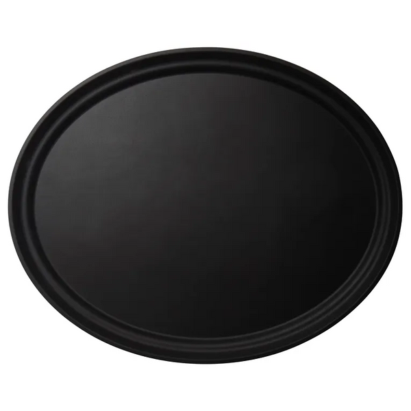 Cambro 2500CT110 I Camtread Oval - Low Profile Shape Trays I 19" x 23" I Black I Case of 6