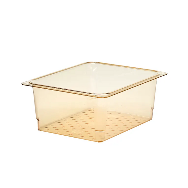 Cambro 25CLRHP150 I GN 1/2 H-Pan High Heat Colander Food Pans 127 mm Deep I Amber I Case of 6