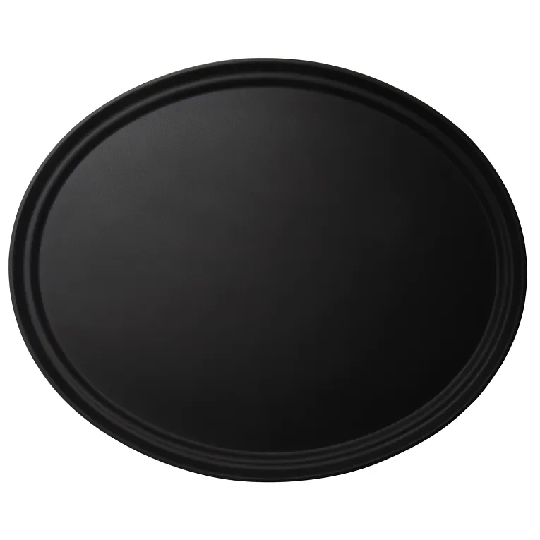 Cambro 2700CT110 I Camtread Oval - Low Profile Shape Trays I 22" x 27" I Black I Case of 6