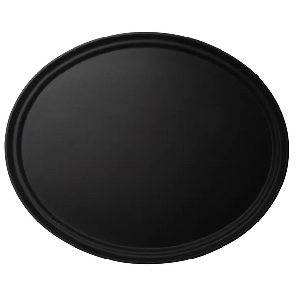 Cambro 2700CT110 I Camtread Oval - Low Profile Shape Trays I 22" x 27" I Black I Case of 6