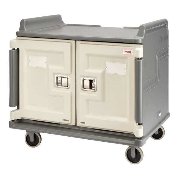 Cambro MDC1520S20191 20 Tray Meal Delivery Cart I Low Profile I 15" X 20" I Granite Gray