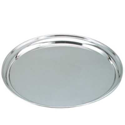 3Inox 288704 I Round Serving  Trays I Round Metal Trays I S/S 355mm I Serving Tray