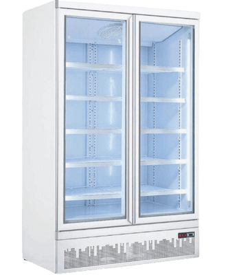 Temperate Thermaster LG-1000GBM I 2 Door Glass Refrigerator I Upright Drink Fridge I Large White