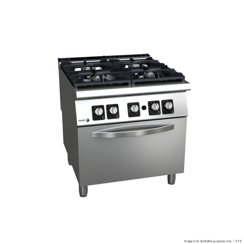F.E.D C-G941H Fagor 900 Series Gas 4 Burner with Gas Oven