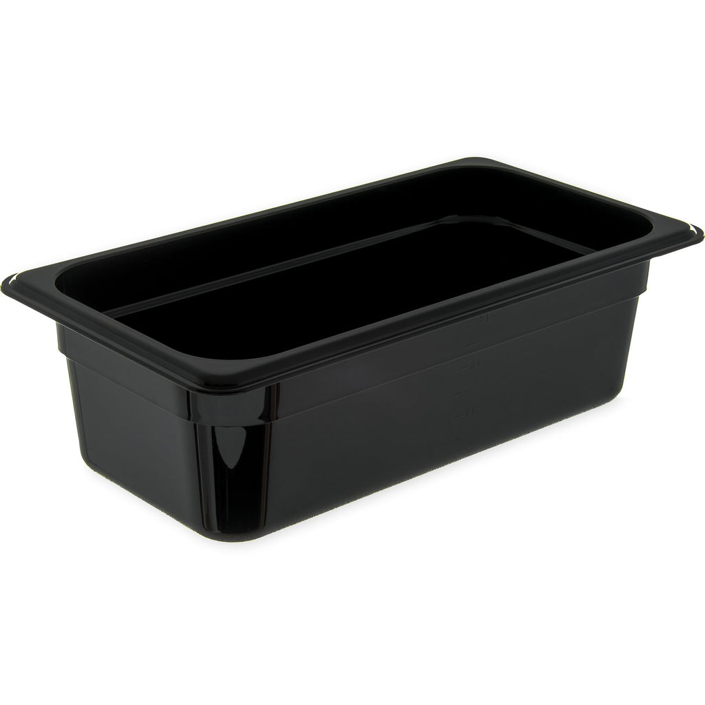 Carlisle 3066103 | StorPlus™ Polycarbonate Food Pan 1/3 Size | 100mm Deep | Black | 3.6L | Case of 6