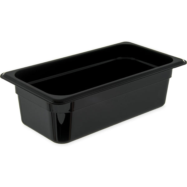 Carlisle 3066103 | StorPlus™ Polycarbonate Food Pan 1/3 Size | 100mm Deep | Black | 3.6L | Case of 6