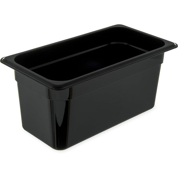 Carlisle 3066203 | StorPlus™ Polycarbonate Food Pan 1/3 Size | 150mm Deep | Black | 5.3L | Case of 6