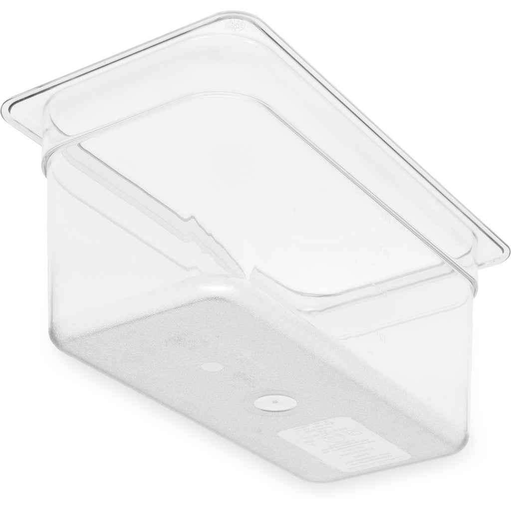 Carlisle 3066207 | StorPlus™ Polycarbonate Food Pan 1/3 Size | 150mm Deep | Clear | 5.3L | Case of 6