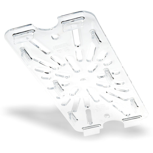 Carlisle 3067007 | StorPlus™ Polycarbonate Food Pan Drain Grate 1/3 Size | 15mm Deep | Clear | Case of 6