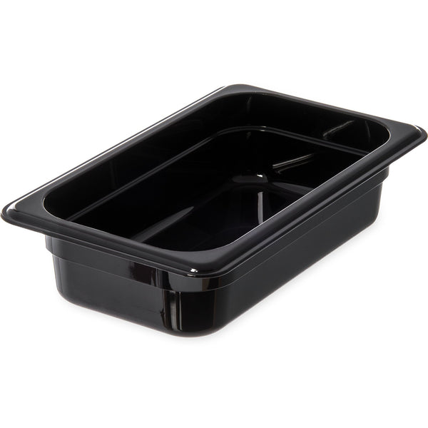 Carlisle 3068003 | StorPlus™ Polycarbonate Food Pan 1/4 Size | 65mm Deep | Black | 1.8L | Case of 6