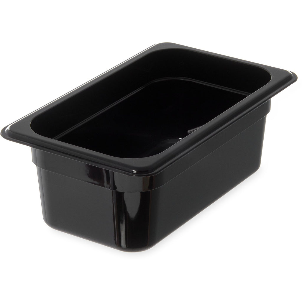 Carlisle 3068103 | StorPlus™ Polycarbonate Food Pan 1/4 Size | 100mm Deep | Black | 2.7L | Case of 6