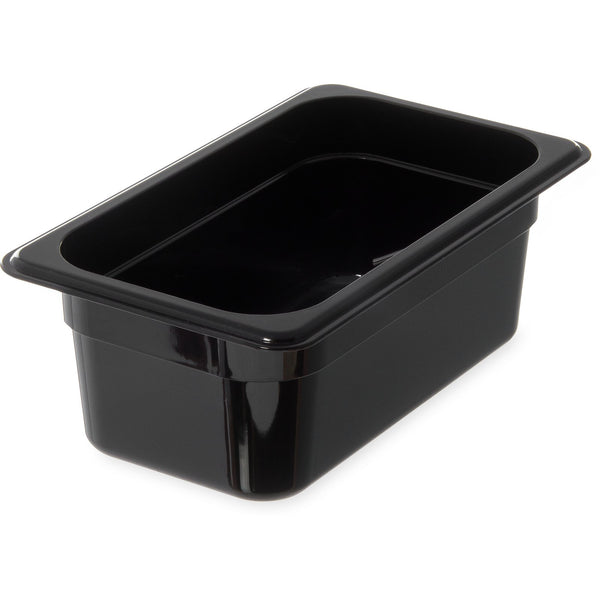 Carlisle 3068103 | StorPlus™ Polycarbonate Food Pan 1/4 Size | 100mm Deep | Black | 2.7L | Case of 6