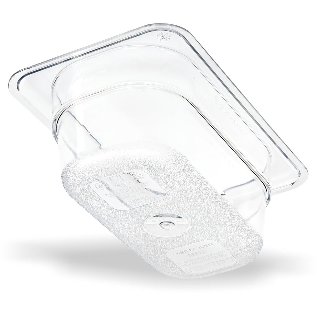 Carlisle 3068607 | StorPlus™ Polycarbonate Food Pan 1/9 Size | 65mm Deep | Clear | 0.68L | Case of 6
