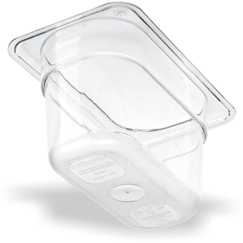 Carlisle 3068707 | StorPlus™ Polycarbonate Food Pan 1/9 Size | 100mm Deep | Clear | 1.09L | Case of 6