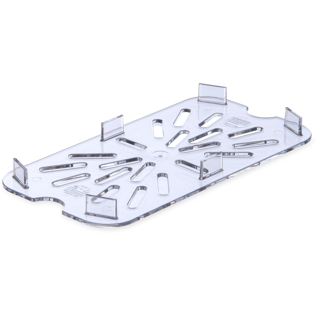 Carlisle 3069507 | StorPlus™ Polycarbonate Food Pan Drain Grate 1/4 Size | 14mm Deep | Clear | Case of 6