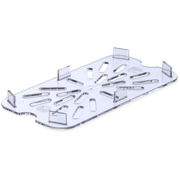 Carlisle 3069507 | StorPlus™ Polycarbonate Food Pan Drain Grate 1/4 Size | 14mm Deep | Clear | Case of 6