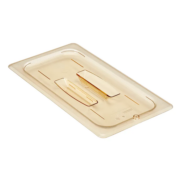 Cambro 30HPCH150 I GN 1/3 High Heat H-Pan Lids I Cover w/ Handle I Amber I Case of 6
