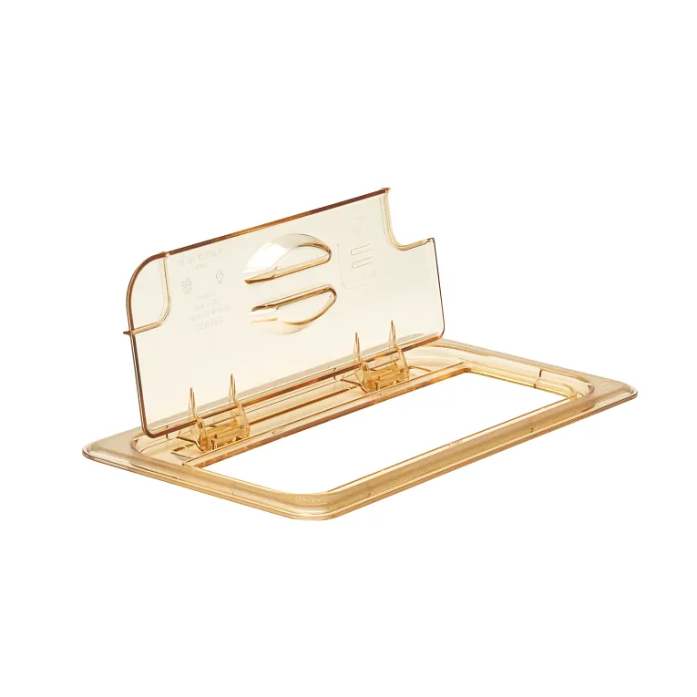 Cambro 30HPLN150 I GN 1/3 High Heat H-Pan Notched FlipLids I Amber I Case of 6