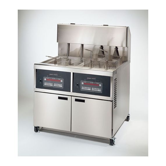 Henny Penny OEA342 8000 | Double Well Large Capacity Auto Lift Electric Open Fryer with Computron 8000 Controls
