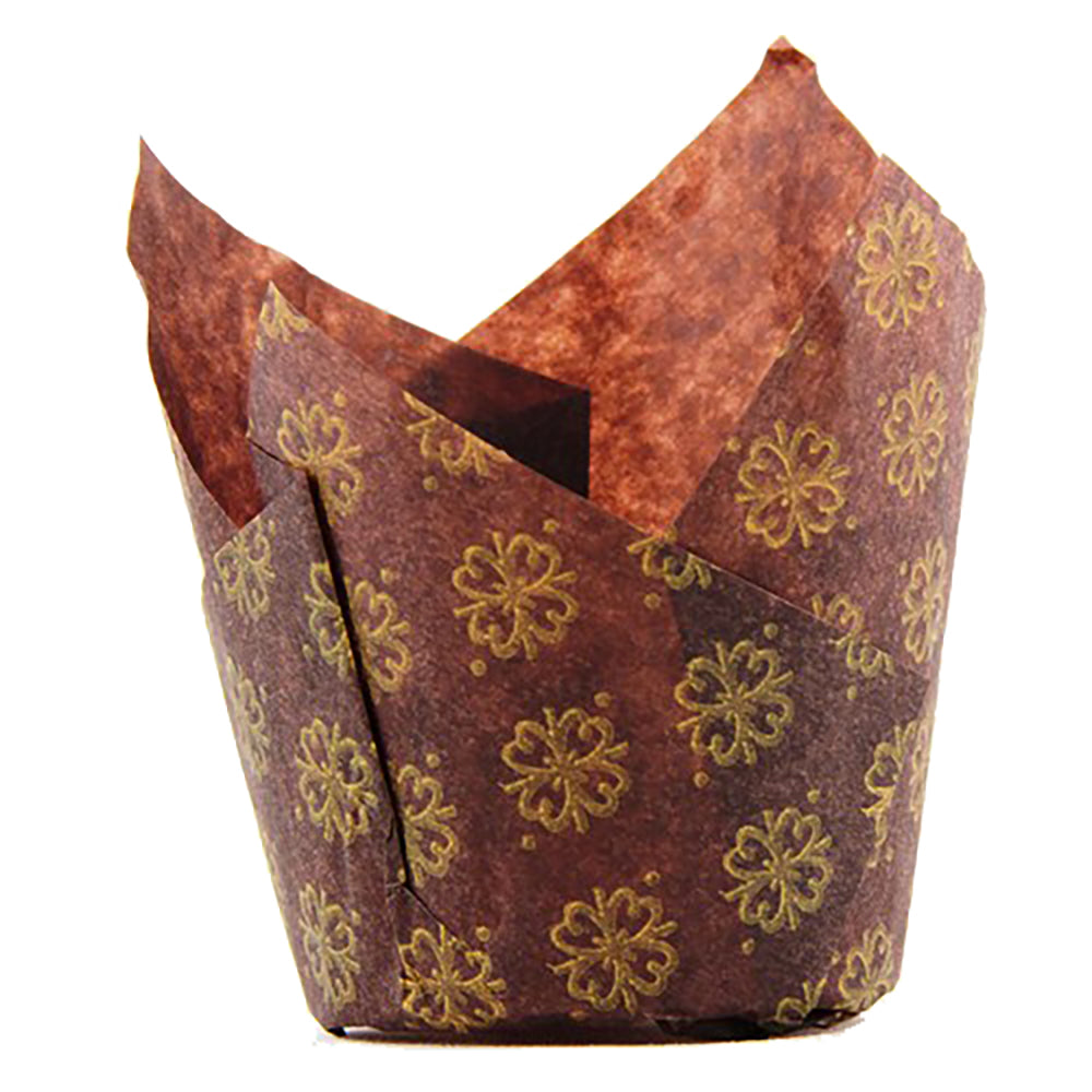 Tulip Muffin Wrap Brown & Gold 90/50x60mm Alpen