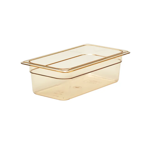 Cambro 34HP150 I GN 1/3 H-Pan High Heat Food Pans 100 mm Deep I 3.6L I Amber I Case of 6