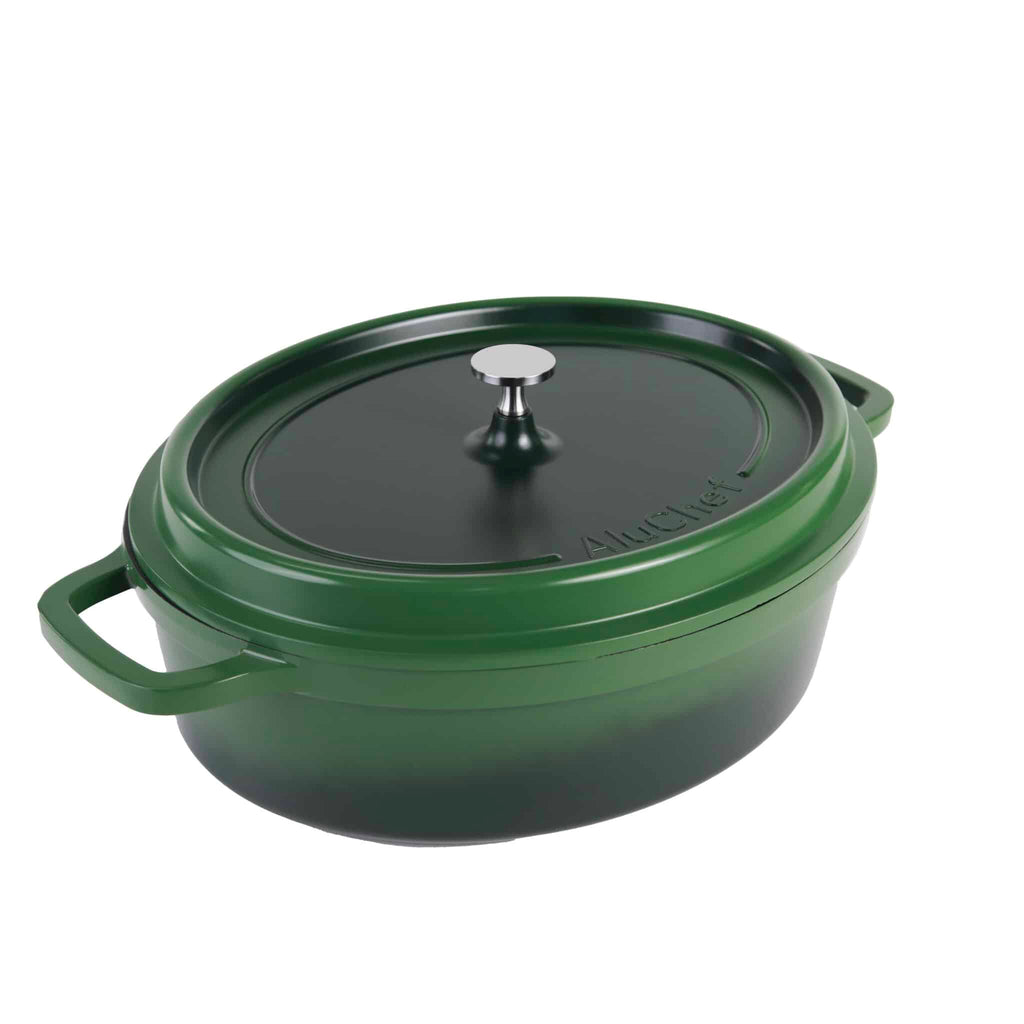 AluChef AP-3529-05 | Casserole | Roaster Oval | Green Casserole | W Metal Handle | 8.1L