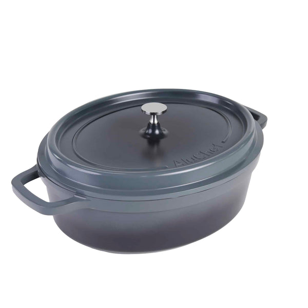 AluChef AP-3529-12 | Casserole | Roaster Oval | Charcoal Casserole | W Metal Handle | 8.1L