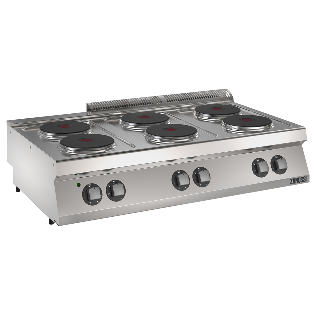 Zanussi 372019 EVO700 Electric 1200mm 6 Hot Plate Boiling Top