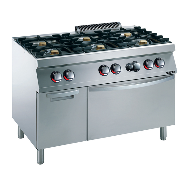 Zanussi 372151 EVO700 Gas 1200mm 6 Open Burners with Gas Static Oven + Cupboard