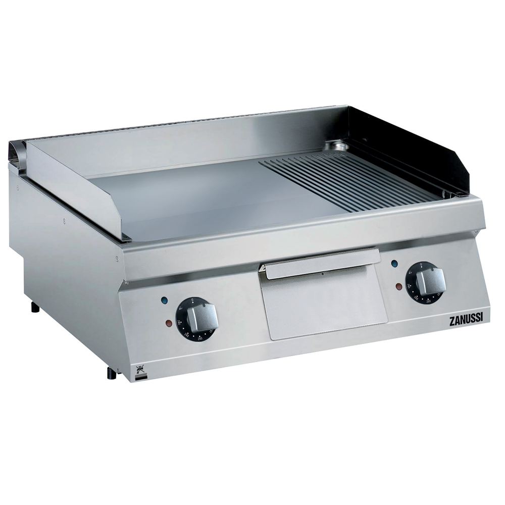 Zanussi 372197 EVO700 Electric 800mm Smooth & Ribbed Polished Chrome Plate Fry Top