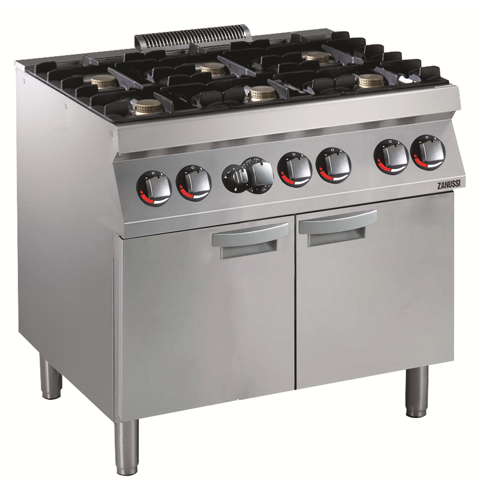 Zanussi 372216 EVO700 Gas 900mm 6 Open Burners with Large Gas Static Oven