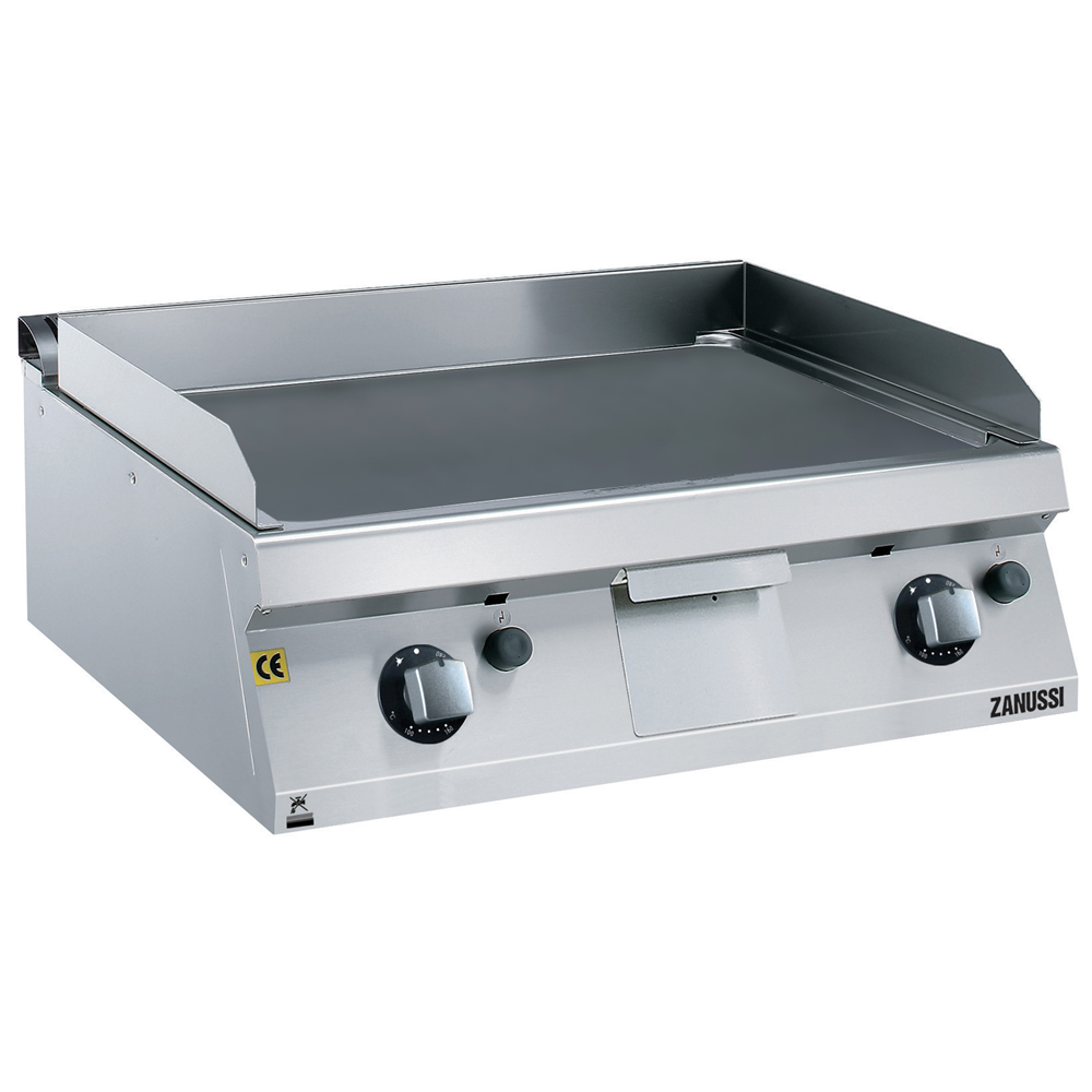 Zanussi 372330 EVO700 Gas 800mm Smooth Brushed Chrome Plate Fry Top